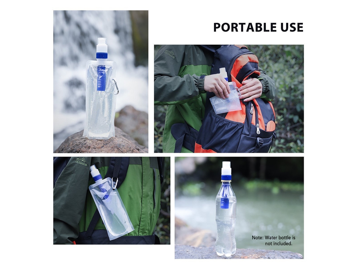 Filtro de Água Flexível Portátil para Camping