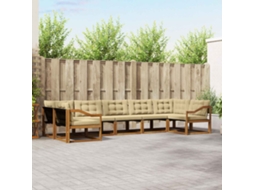 Vidaxl Conjunto De Sofás Para Exterior 7 Pcs Natural E Bege