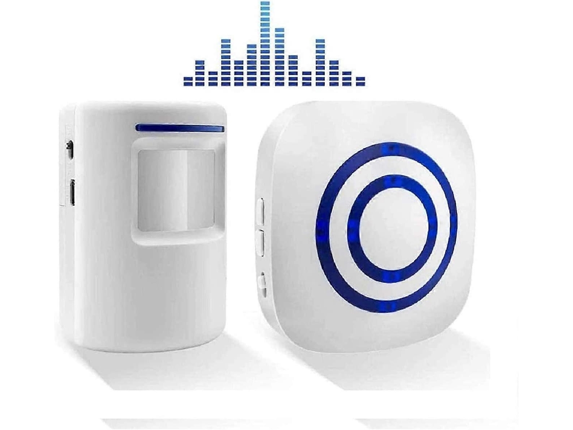 Lurelia Kit De Campainha Sem Fios Com 1 Receptor E 1 Sensor De Movimento Pir, Alarme Para Visitantes Com 38 Melodias Em 3 Níveis De Volume