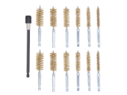 Conjunto De 13 Escovas De Limpeza De Furos De 8-19mm Com Haste Extensível De 15cm E Cabo De 1/4 Polegada, Fio De Latão Amarelo