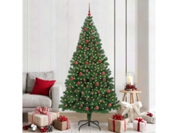 Vidaxl Árvore De Natal Artificial Verde 210 Cm Pvc, Aço E Plástico