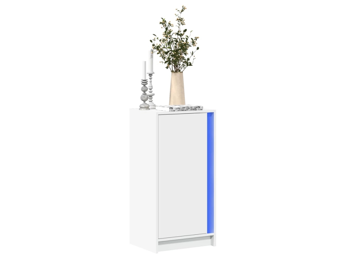 Vidaxl Aparador C/ Luzes Led 42,5x34x85 Cm Derivados De Madeira Branco