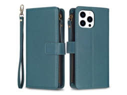 Capa Para Iphone 15 Pro Pele Sintética Verde