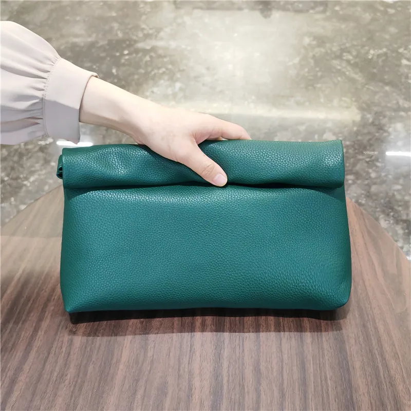 (verde) Bolsa De Mão Feminina Estilo Clutch, Em Couro Pu Macio, Ideal Para Ocasiões Formais E Informais.