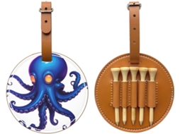 Bolsa para Tees de Golfe Pixel Octopus, Preta Fácil de Transportar e Mais Eficiente para Jogar Golfe.
