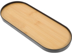 Bandeja Multifuncional Oval Em Acrílico Preto Nuobesty, Ideal Para Exibir Perfumes E Joias. Tamanho Grande.