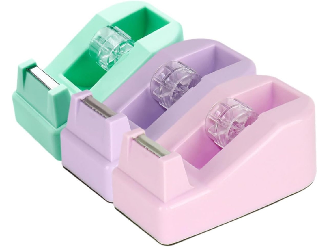 Dispensador de adesivo de mesa Popetpop, prático e confiável, 3 peças, material plástico, design moderno.