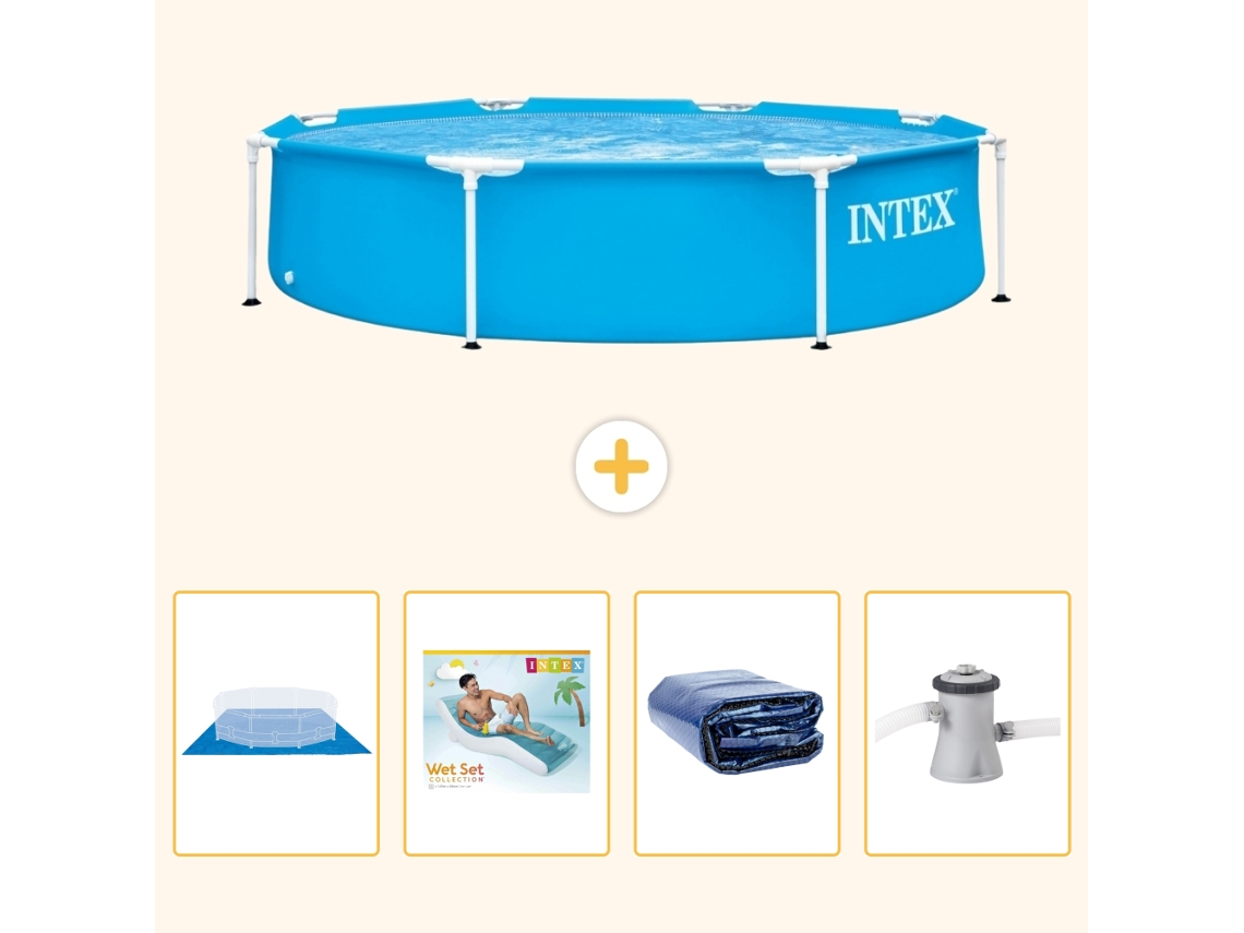 Intex Piscina Com Estrutura Redonda - 244x51 Cm - 5-peças S171