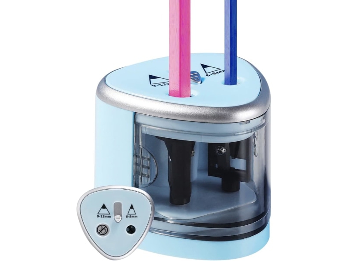 Apontador de lápis elétrico Slowmoose, pequeno acessório elétrico para sala de aula infantil (azul)