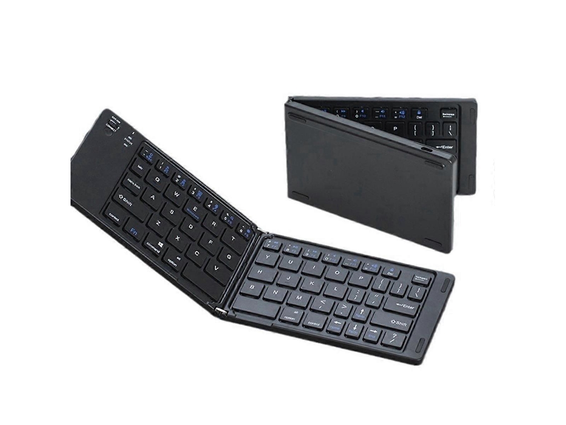 Teclado Bluetooth Dobrável Mini Teclado Bluetooth Duplo Portátil Recarregável Teclado De Escritório W Everley891