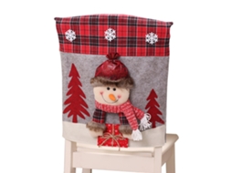 Capa De Cadeira Em Pvc Natal 3d Com Renas E Papai Noel Da Laxiscreed Para Decoração Festiva