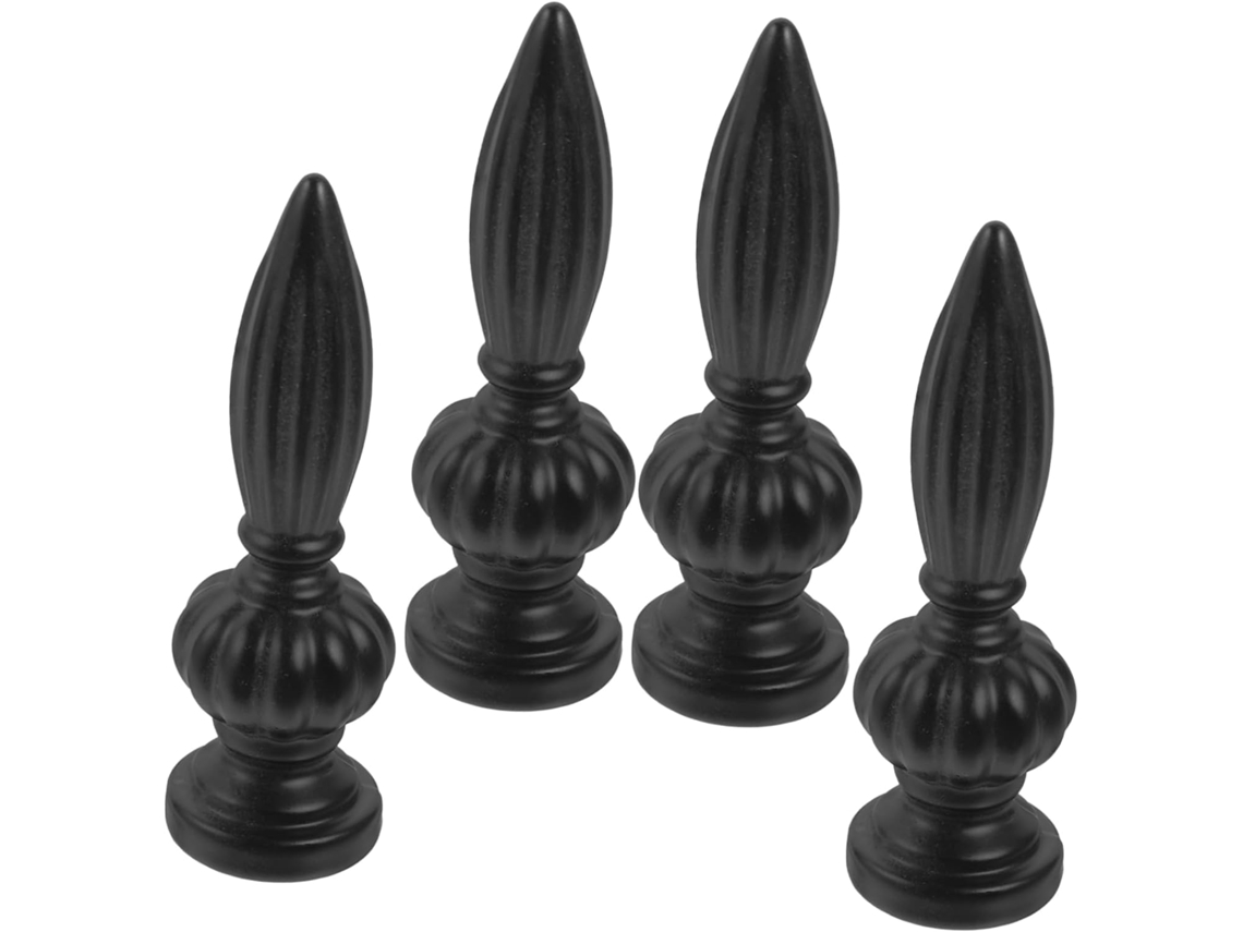 Conjunto De 4 Peças De Ponteiras Metálicas Para Abajures, Fácil De Instalar, Com Botão.