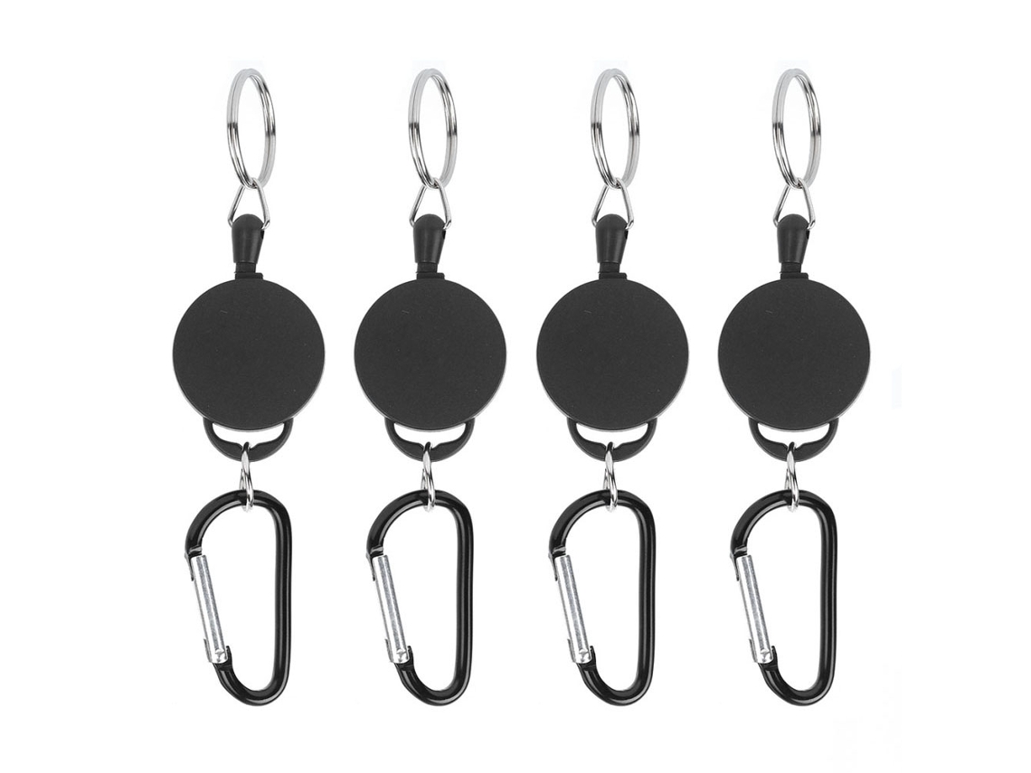 Chaveiro Telescópico Antifurto 4pcs com Cabo de Nylon