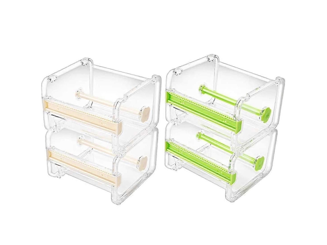 Conjunto de 3 Dispensadores Transparentes Fita Adesiva Washi para Mesa, Transparente Fit a Ades GOKOCO