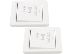 Placa De Parede Operitacx Controle Acesso À Porta, 2 Peças, Botão De Saída, Design Em Grade Pp Branco E Suporte