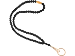 Lurelia Cordão Crachá Com Chaveiro Em Silicone E Borracha Preto