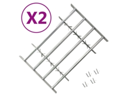 Conjunto 2 Grade De Janela Vidaxl Prateado Aço