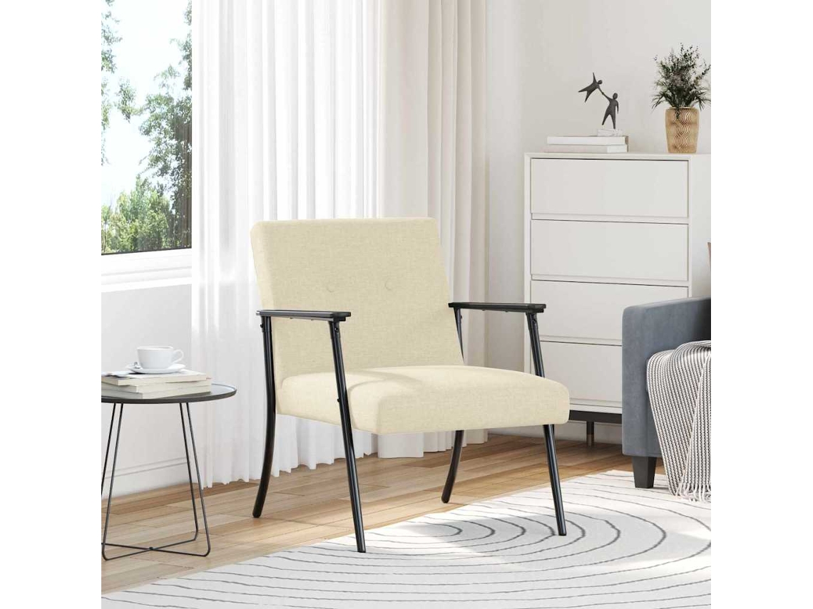 Vidaxl Poltrona Creme Tecido