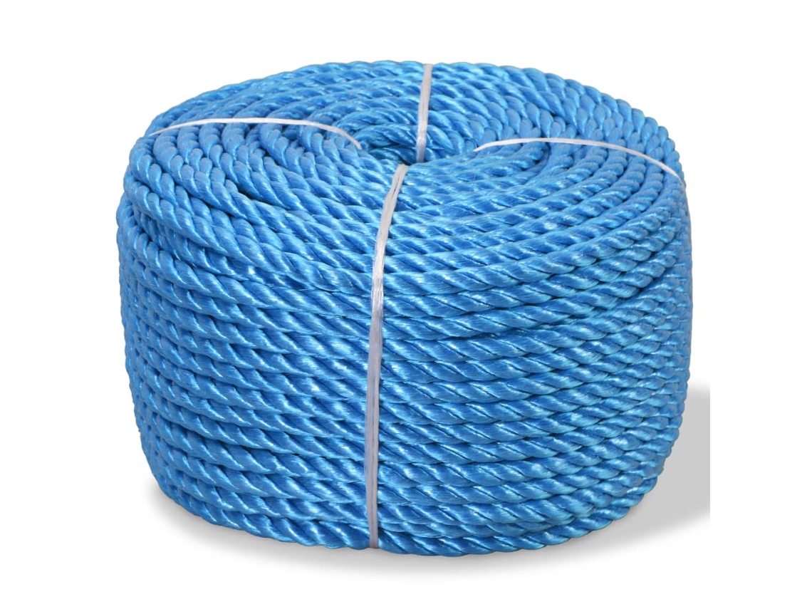 Vidaxl Corda Torcida Em Polipropileno 8 Mm 500 M Azul