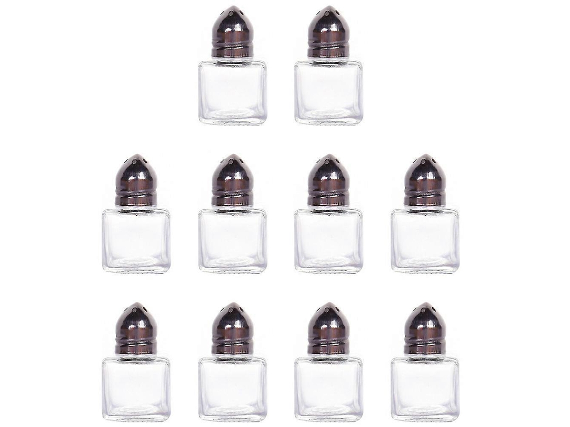 10 Frascos Mini de Cristal para Condimentos com Tampa para Sal, Pimenta e Especias na Cozinha e Churrasco 4,5x3cm Transparente