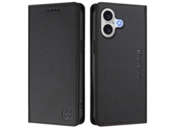 Capa Carteira Rinacasis Para Iphone 17 Rc01 Com Rfid - Preta