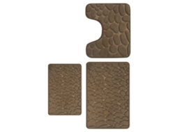 Tapete de banheiro com mousse de memória embossado pedra antiderrapante e lavável 40x60cm S/MARCA