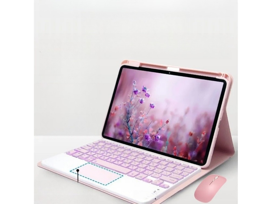 Capa Protetora Teclado Com Retroiluminação E Rato Para Redmi Pad 2 11 Polegadas Hibbent (português-rosa)