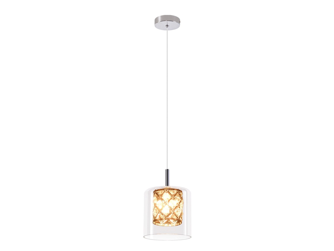 Nettlife Candeeiro Suspenso Moderno De Vidro Cristal G9 Para Sala De Jantar Com Altura Ajustável, 120 Cm, Em Metal E Vidro, Para Uso Diário