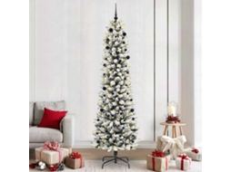 Vidaxl Árvore De Natal Artificial Branco 240 Cm Pvc, Metal E Plástico