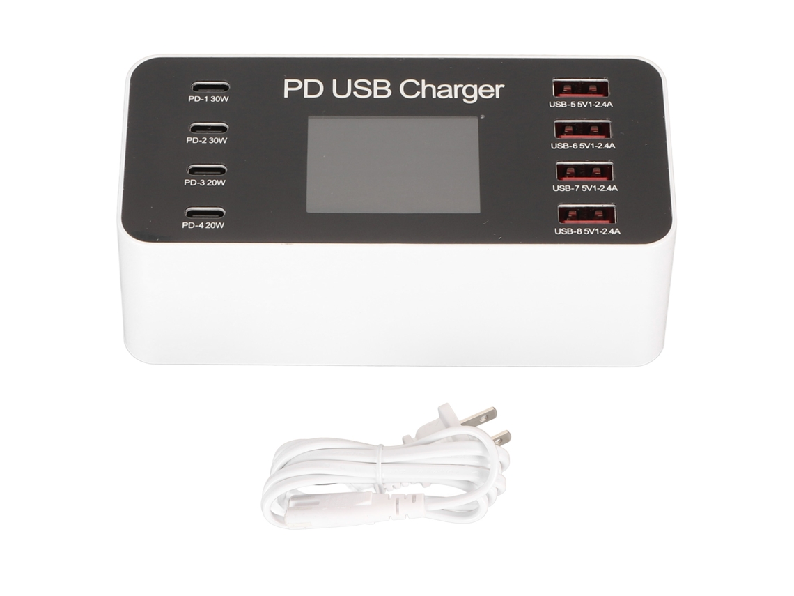 Mali estação de Carregamento Usb 65w Hub 8 Portas Usb A/c Pd Rápido Dock com Proteção de Circuito Plug Us