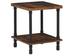 Mesa Auxiliar Industrial Con Estante Beliani Veril De Aglomerado Marrón 48x55