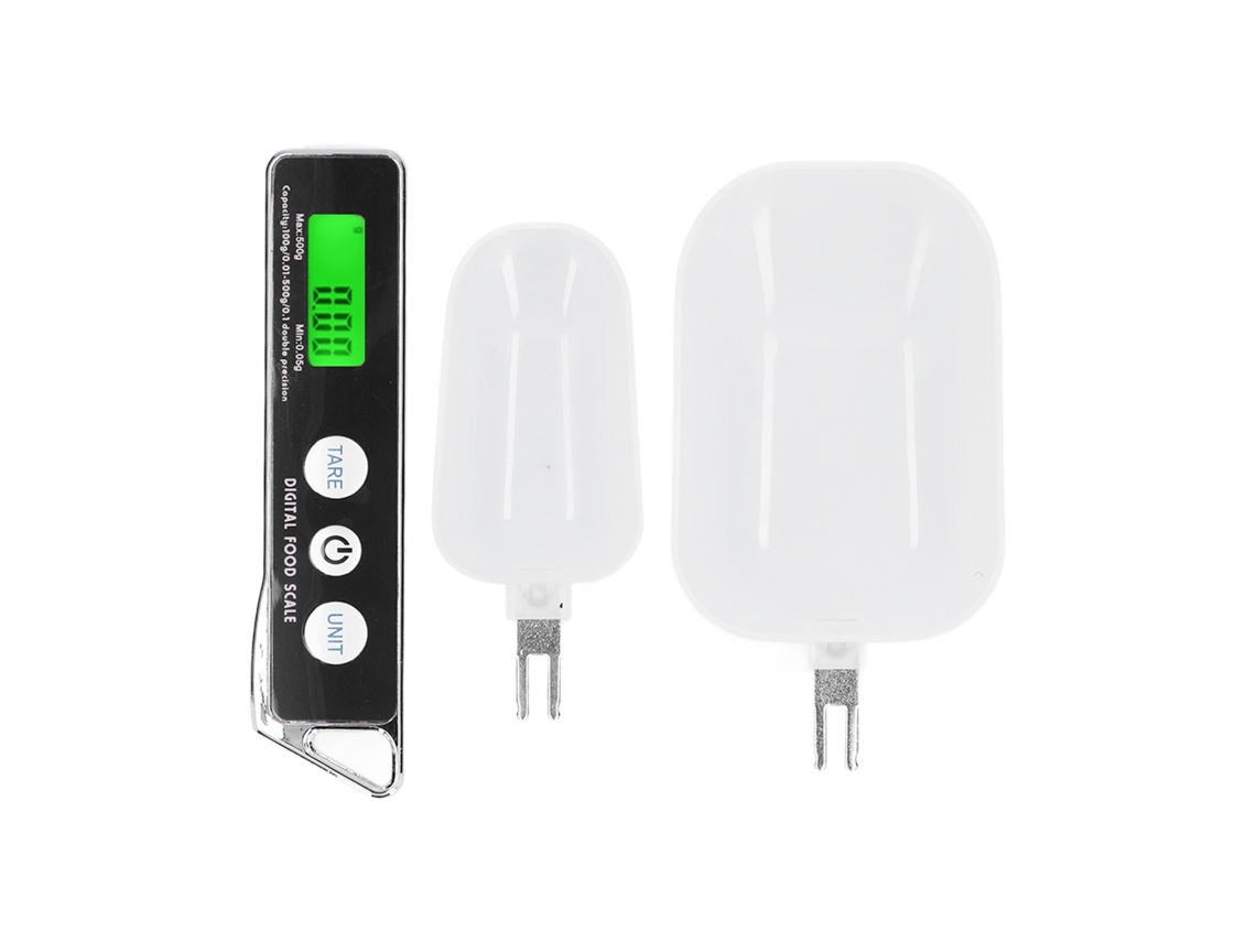 Balança Digital De Colher Doméstica Portátil De Aço Inoxidável Para Cozinha, Balança De Cozimento Para Farinha, Chá, Especiarias, 500g/0,1g, Preta