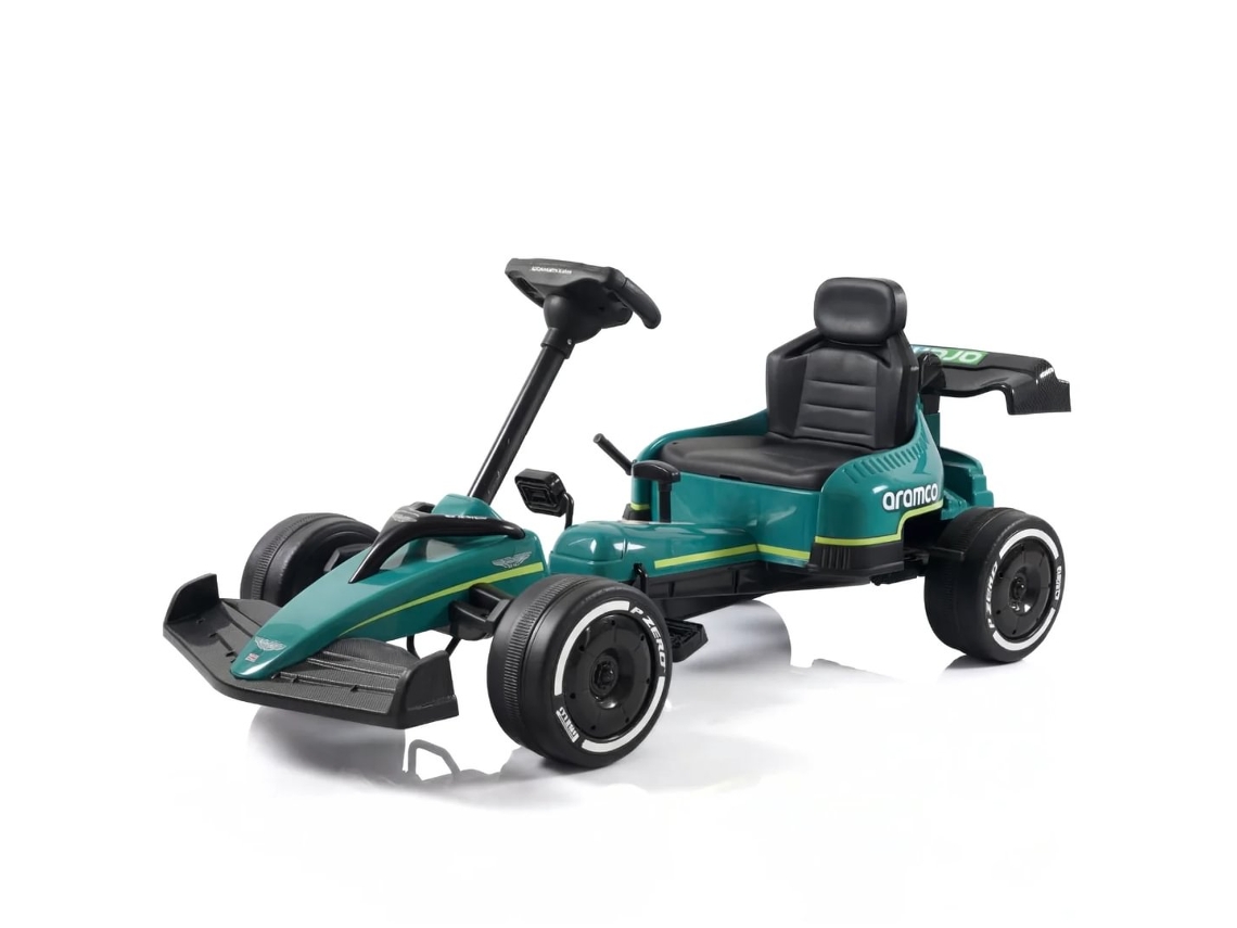 Go Kart De Pedales Para Crianças Aston Martin Fórmula 1 - 3 A 6 Anos - Rodas Eva - Verde