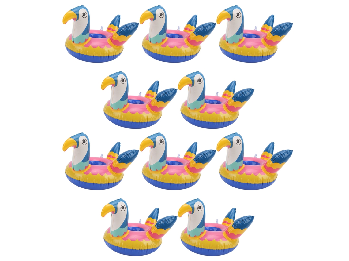 Conjunto De 10 Porta-copos Infláveis ​​portáteis Em Formato De Passarinho Fofo Para Piscina, Festa E Decoração.