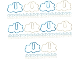 Conjunto de 5 clipes Tofficu em formato nuvem, clipes transparentes para fotos, marcadores de página com borla, clipes.