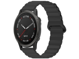 Bracelete para Garmin Fenix 8 / 7x / 6x / 5x Silicone Magnético Brilhante Preta XIAOMOYU (20mm)