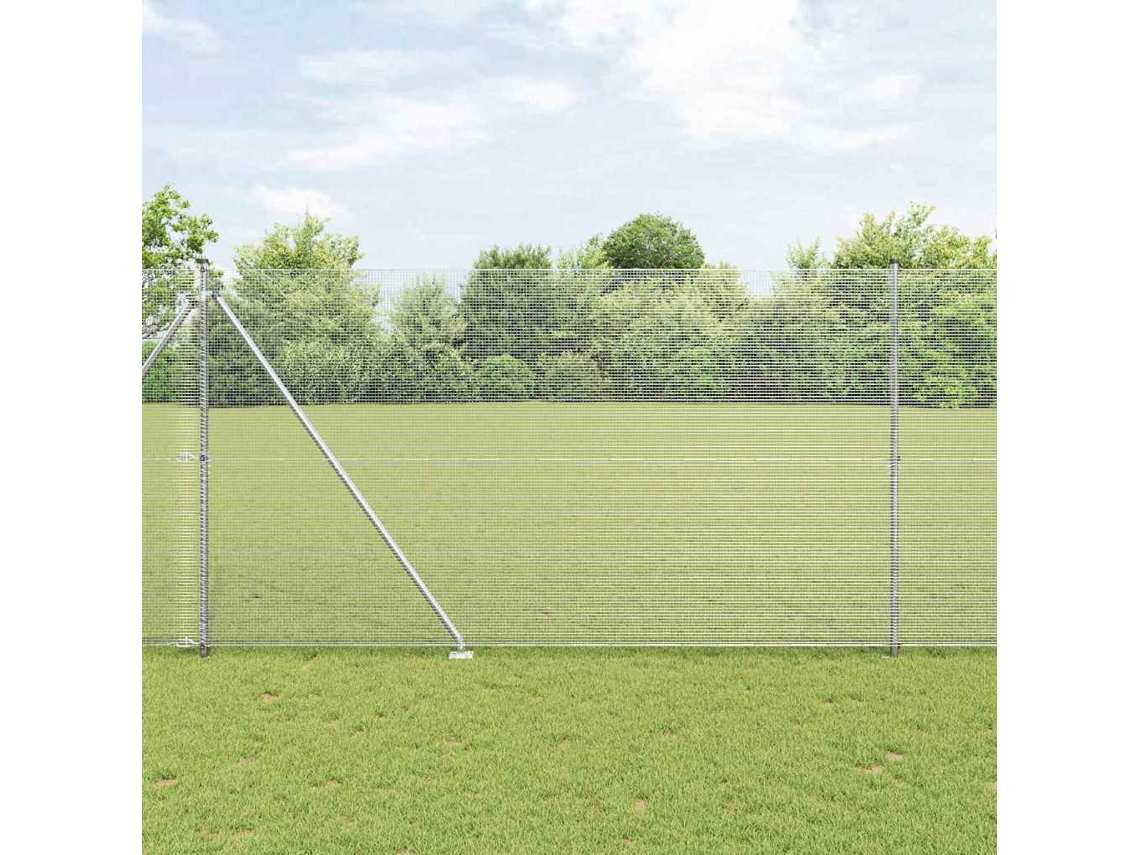 Vidaxl Cerca De Arame Soldado Com Espinhos 25 X 1,5 M Aço Galvanizado