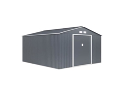 Abrigo De Jardim Em Metal 12,99 M² 340 X 382 X 210 Cm Neptune Kit De Ancoragem Incluído, 2 Portas Deslizantes Cinza Archer