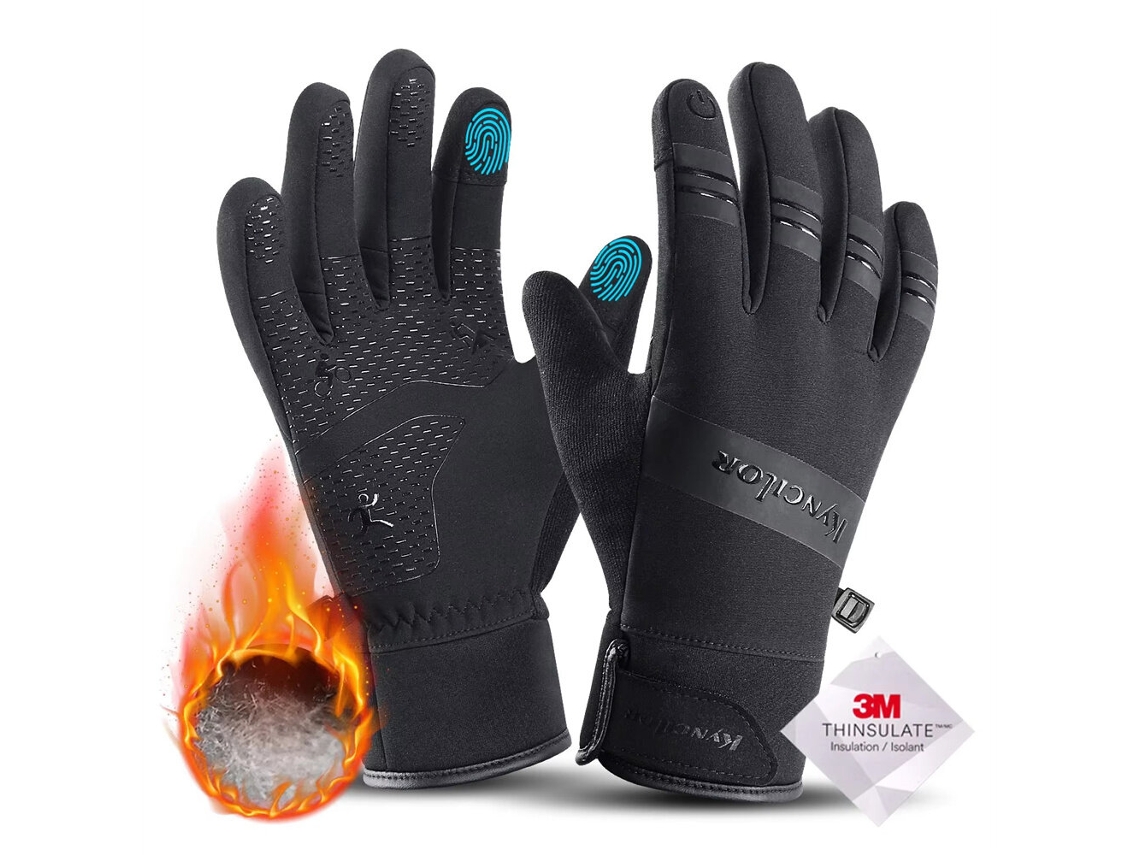 Pretas G Xanes Luvas Ciclismo Inverno Grossas 3m Impermeáveis Tela Sensível Toque Forradas Lã Motociclismo Esportes Ar Livre