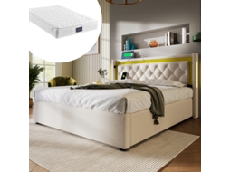 Cama Casal, feita de algodão, design jovem, robusta, durável, design prático, fácil de montar, qualidade superior, colchão não incluso.