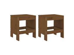 Maison Exclusive - Bancos De Jardim 2 Pcs 40x36x45 Cm Pinho Maciço Castanho-mel