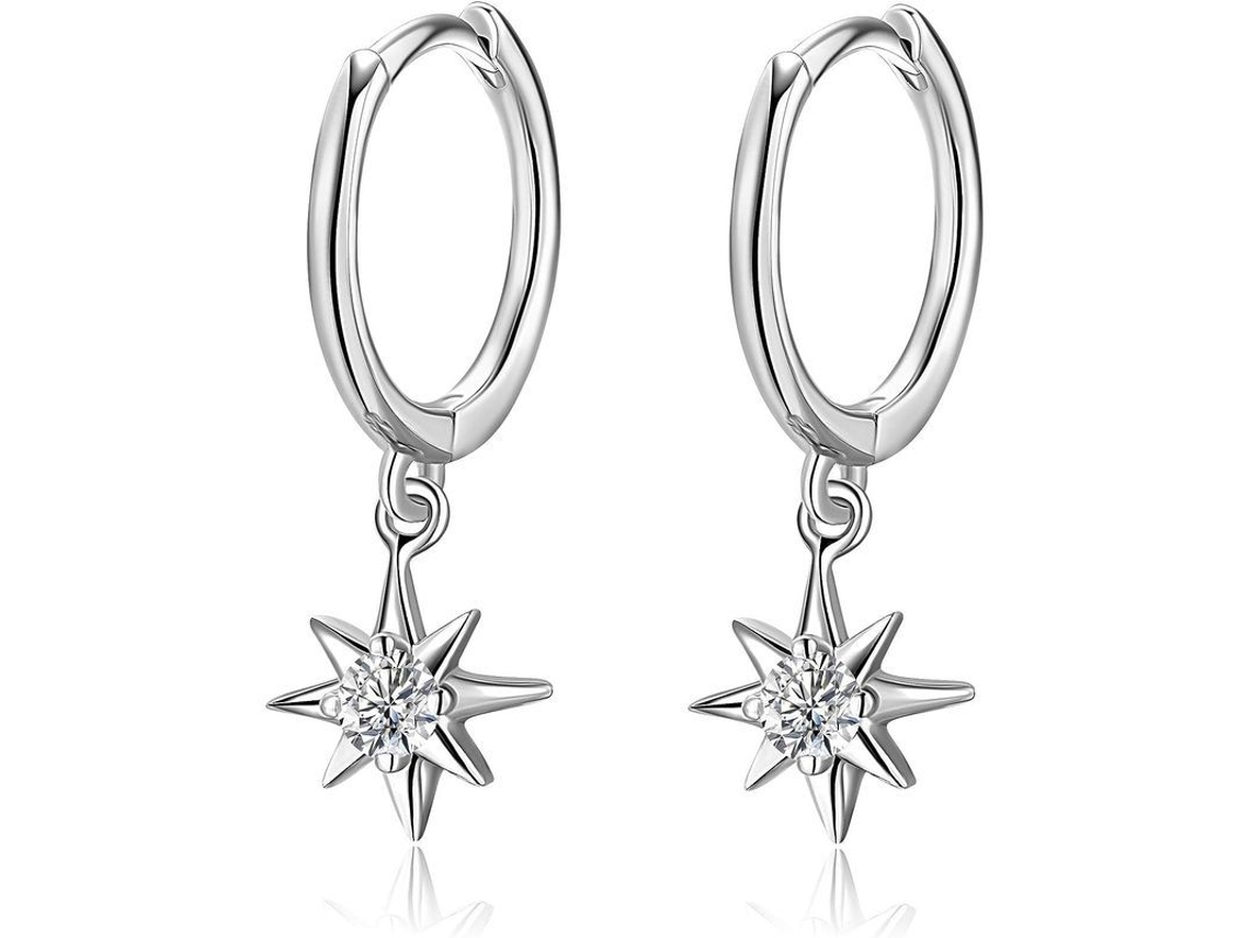 2026 aros de Pendiente de Zafiro Cúbico Pequeño Estrella En Plata de Ley 925 Sin Niquel para Mujer