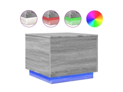 Mesa de Centro com Luzes Led Sonoma Cinza Claro MAISON EXCLUSIVE (50x50x40 cm)