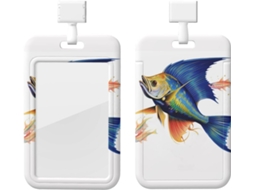 Porta Crachá Em Formato De Peixe, Protetor De Cartão Vertical Com Cordão, Capa Plástica Impermeável, Estojo Crachá