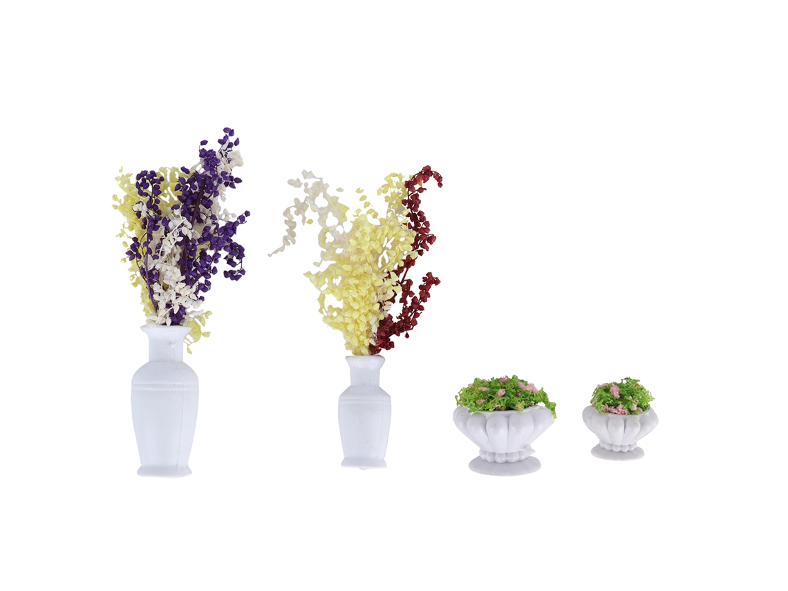 Mali conjunto de 4 Plantas em Vaso Simuladas para Decoração de Casa Escritório Jardim