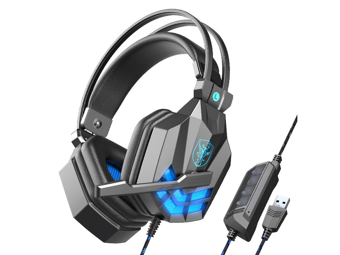 Headset para Esportes Eletrônicos EOOCOO (com Cancelamento de Ruído, Iluminado)