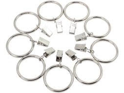 Conjunto De 20 Argolas Para Cortina Com Presilhas, Em Aço Inoxidável