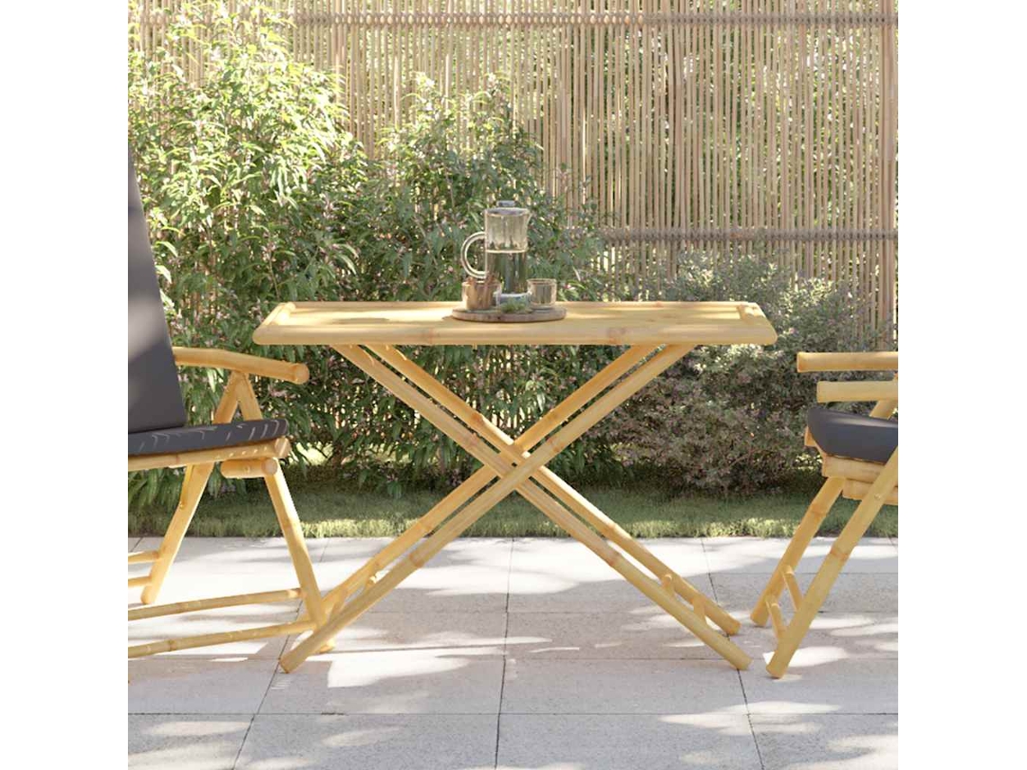 Vidaxl Mesa De Jardim Dobrável 110x55x75 Cm Bambu