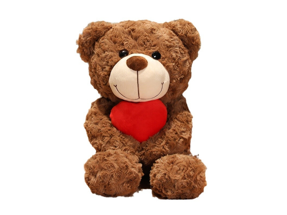 Ursinho Teddy de Pelúcia Abraçando Coração para Meninas Dormirem Rosa CHABERLU