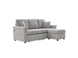 Sofá modular grande em formato de U, em chenille, com dois lugares, ideal para sala de estar, quarto e escritório. ORBITRA COMMERCE